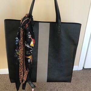 Madewell Paint Stripe Transport Leather Tote